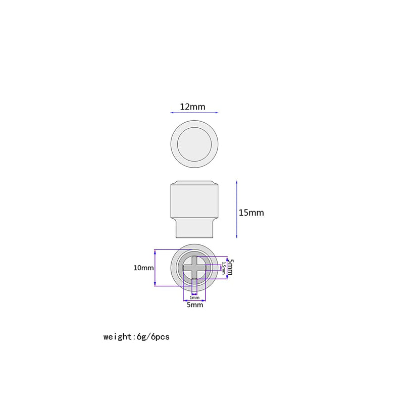 Alnicov 6Pcs Plastic Guitar Switch Tip Cap Knobs for Tele Telecaster Guitar Parts,Chrome