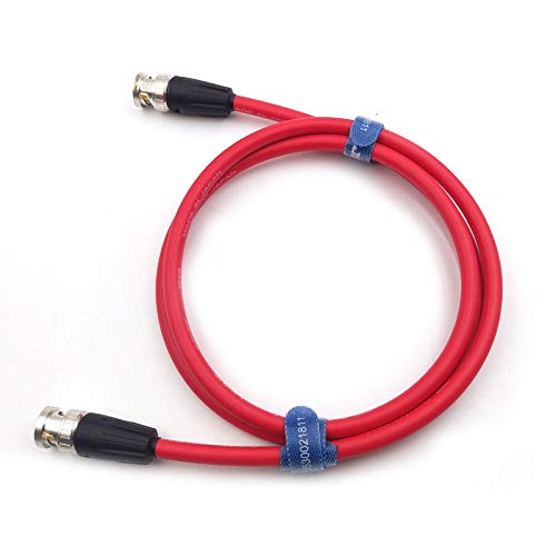 SZJELEN 12G 75 ohm HD-SDI Video Coaxial Cable Neutrik BNC to BNC for 4K Video Camera,50cm (Red Cable) Red Cable