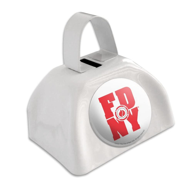 FDNY Stacked White Metal Cowbell Cow Bell Instrument