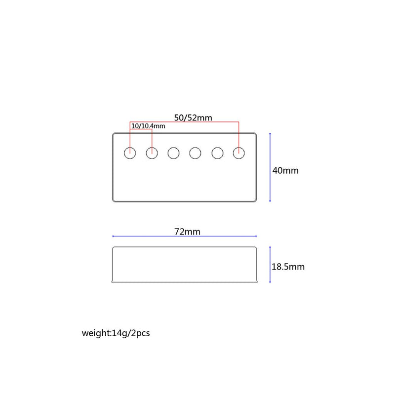 Alnicov 52mm Maple Humbucker Guitar Pickup Covers for Electric Guitar Bridge(2 Pieces)