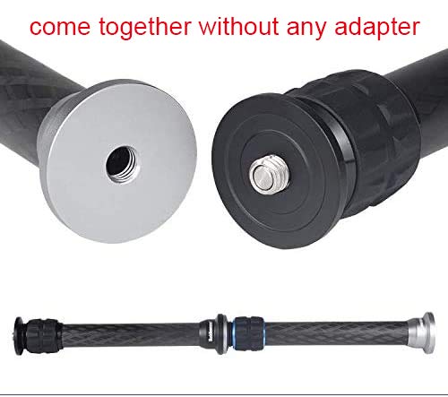 FOTOBETTER 2 Section Carbon Fiber Tripod Extension Tube,Tripod Center Column Tripod Extender, Gimbal Extension Pole Handheld Extension Bar Telescopic Stick Rod for Tripod/Monopod/DSLR Camera