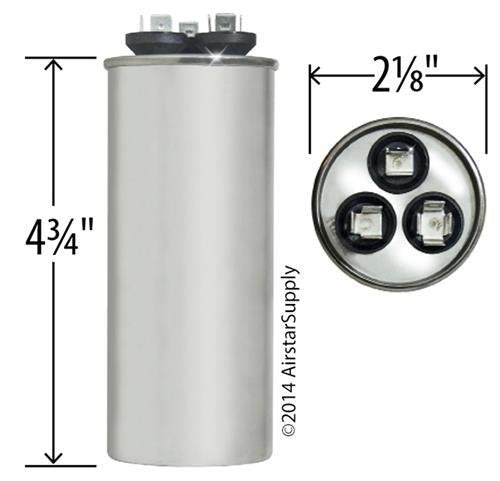 Genteq 97F9838/C4405R Round Capacitor 40 5 UF MFD, 440V