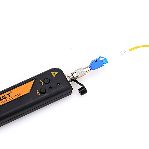 FTTH Mini 30KM Visual Fault Locator Fiber Optical Cable Tester Checker Test Tool Universal Connector with The FC-LC Adapter for CAT Telecommunications