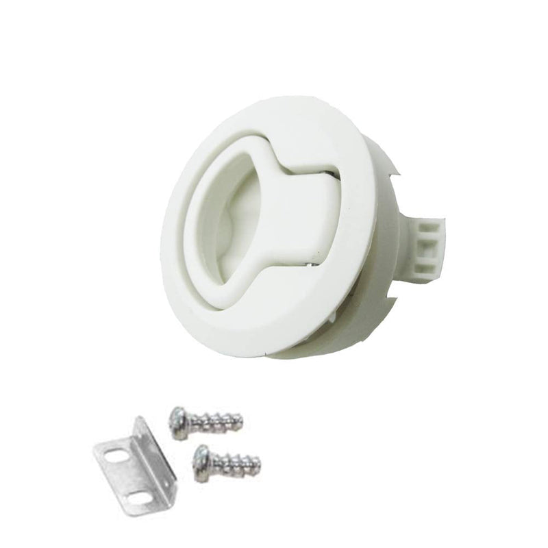 2PCS Boat 2'' Flush Pull Latch Slam Latch Hatch Round Pull Latch White Plastic for RV Boat Door Latches Deck Hatch 1/4'' Door Cabinet Hardware 2 Pieces
