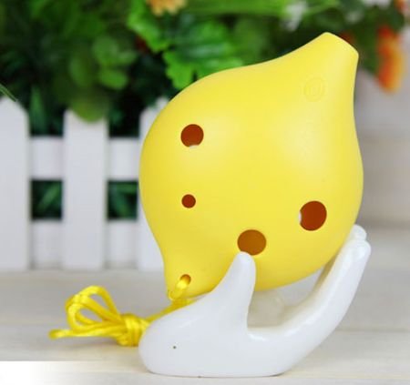 TNG 6 Hole Alto C Plastic Ocarina, Yellow, Suitable for Children Kids Learning,Teacher Teaching