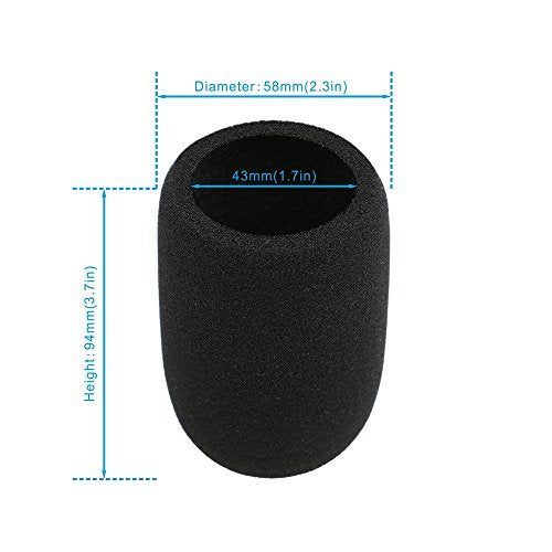 SUNMON Microphone Foam Windscreen Cover, Perfect Mic Pop Filter Mask Shield for Audio Technica AT2020、AT2020V、AT2035、AT2050 Microphones (Black)