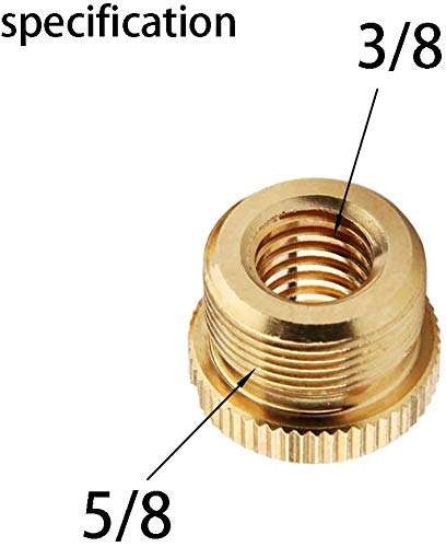 XINJUE 5/8"Male Thread to 3/8" Female Thread for Tripod/Microphone Holder/Camera Screw Adapter, Microphone to Camera Adapter, 2 Pieces (brass)
