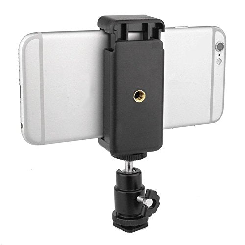 [AUSTRALIA] - 360° Ball Head Hot Shoe Adapter Mount + Cell Phone Holder Clip for DSLR Camera 