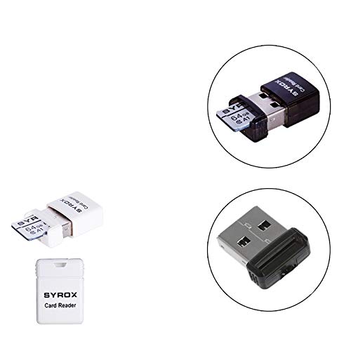 syrox Micro sd Mini Card Reader Data Transfer Fast and Convenient, Easy to Carry, Plug and Play (Black) black