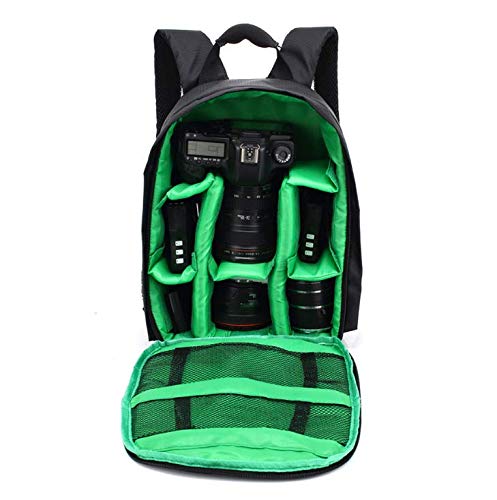 WINVIN Waterproof SLR/DSLR Camera Backpack Shoulder Bag Travel Case for Canon Nikon Sony Digital Lens (Green) Green