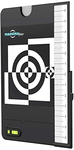 Maxsimafoto - Lens Focus Calibration Tool Alignment Ruler with White Balance Card