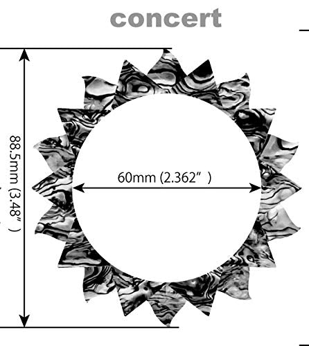 Inlay Sticker Decal for Concert Ukuleles - Soundhole Rosette/Purfling - Sun - Abalone Blue