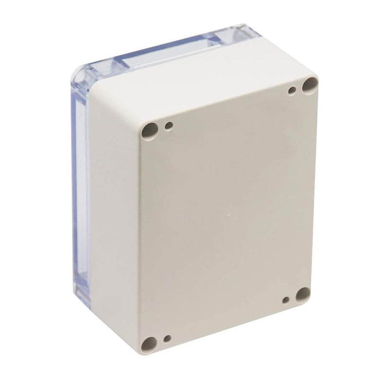 Zulkit Junction Box ABS Plastic Dustproof Waterproof IP65 Universal Electrical Boxes Project Enclosure Grey with Clear Cover 4.5 x 3.5 x 2.2 inch (115 x 90 x 55mm) 4.5"x3.5"x2.2"
