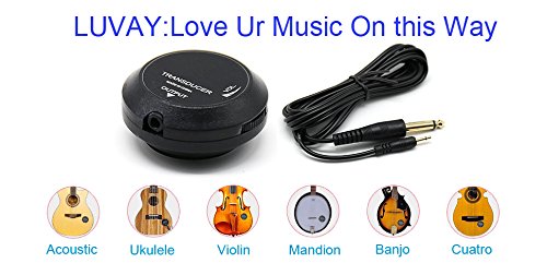 Luvay Acoustic Guitar Pickup, Piezo Contact Microphone Transducer for Acoustic Guitar, Ukulele, Violin, Mandolin, Banjo, Cello, Kalimba, Harp etc.