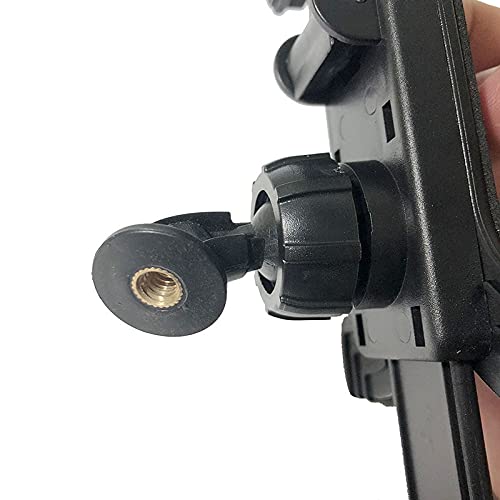 VizGiz 2 Pack 1/4 inch to 17mm Ball Mount Adapter Swivel Bolt for Tripod Selfie Grip Stand Head Phone Pad Tablet Clip Cradles Clamp Holder Connector, Black