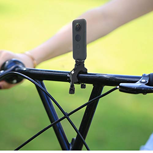 VGSION Bicycle Mount 1/4 inch Handlebar Clamp Mountain Bike Camera Holder Compatible with Insta360 One X2 /X/One R, Samsung Gear 360 and Ricoh Theta for Cycling