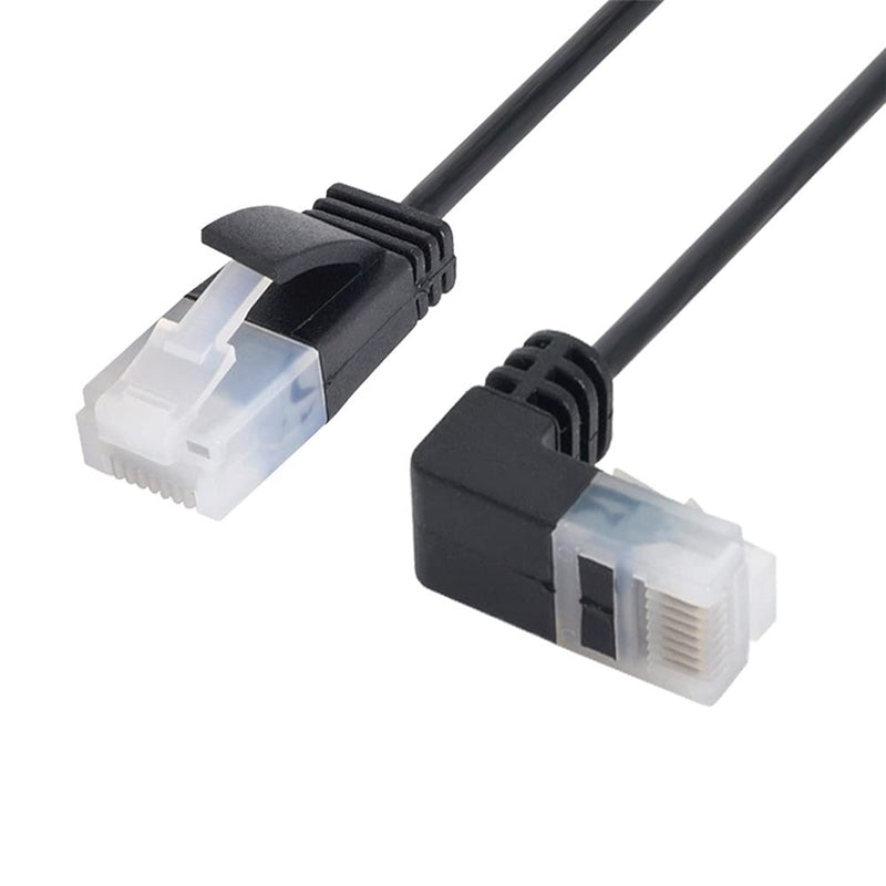[AUSTRALIA] - xiwai Ultra Slim Cat6 Ethernet Cable RJ45 Down Angled to Straight UTP Network Cable Patch Cord 90 Degree Cat6a LAN for Laptop Router TV Box (3.0m) 3.0M 