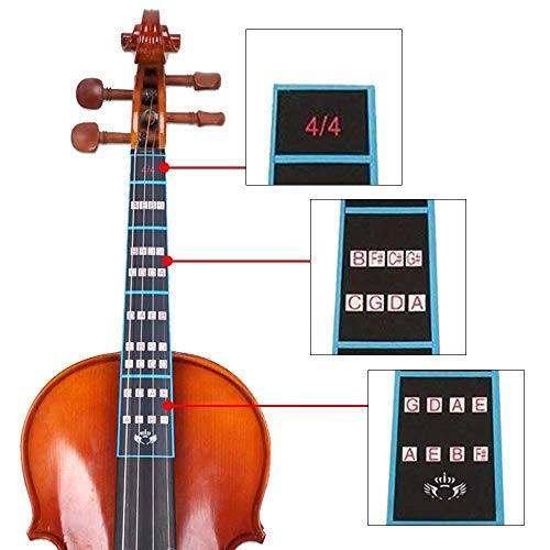 2 Sheets Violin Finger Guide and Rubber Mute Pack, 4/4 Violin Notes Sticker Full Size Guide, Violin Label Chart Plus Rubber Mute,User Guide ，Perfect for the Beginners