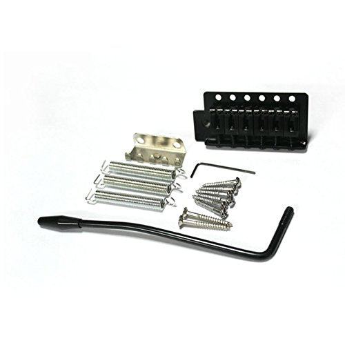 Alnicov A Set of Left handed Flat Saddle Single Tremolo Bridge System for 6 String Electric Guitar Parts Black