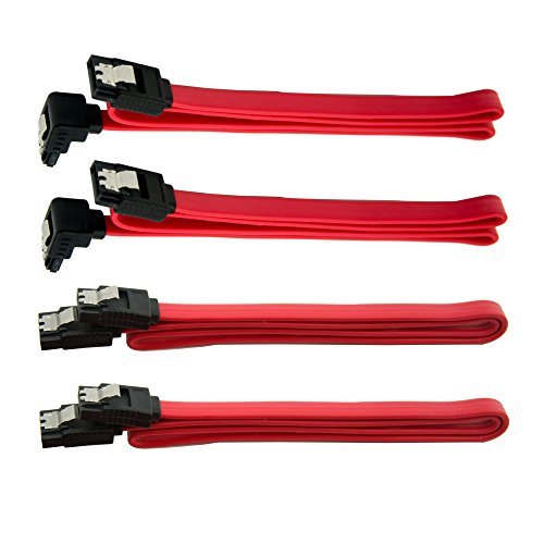 Qook SSD / SATA III Hard Drive Connection Cables (1x 4 Pin to Dual 15 Pin SATA Power Splitter Cable, 1x 15 Pin to Dual 15 Pin SATA Power Splitter Cable, 4x SATA Data Cables), 6 Pack