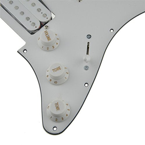 3Ply White Loaded Pickguard Pre-Wired HSH Pickguard Pickups Fits for Fender Strat Style