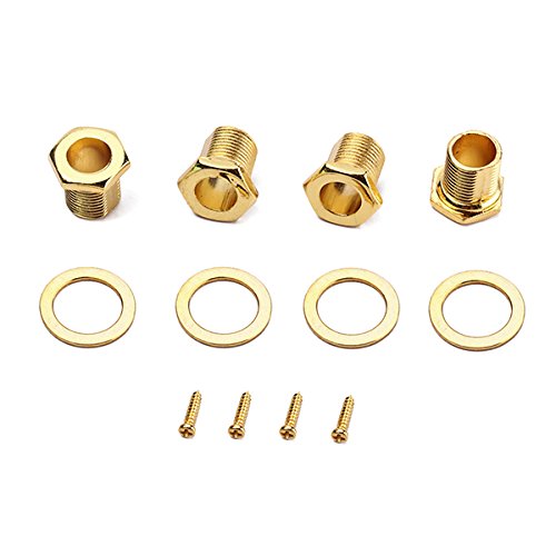 ROSENICE Guitar Bass Tuning Pegs Machine Heads Bass Replacement Parts Gold 2R2L