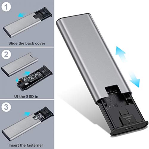 Cablecc Micro USB 3.0 to 80mm 60mm 42mm B/M-Key M.2 NGFF SATA SSD Enclosure