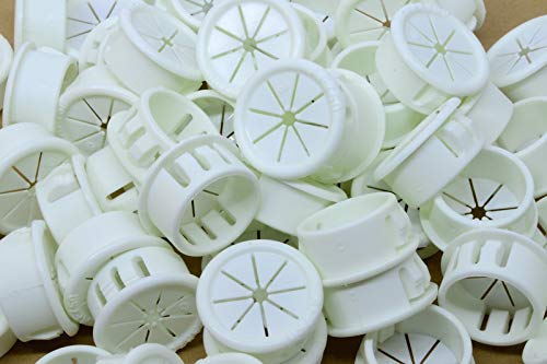 Pkg of 6 - White Nylon Expandable Grommet Plug - Inside Diam 1/2" Max, Outside Diam 55/64", Fits Hole Size 3/4", Panel Thickness 1/32"-1/8"