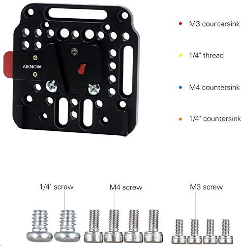 AIKNOW V Mount Battery Plate V-Lock Assembly Female Kit Quick Release Plate for Video Photograph Shooting