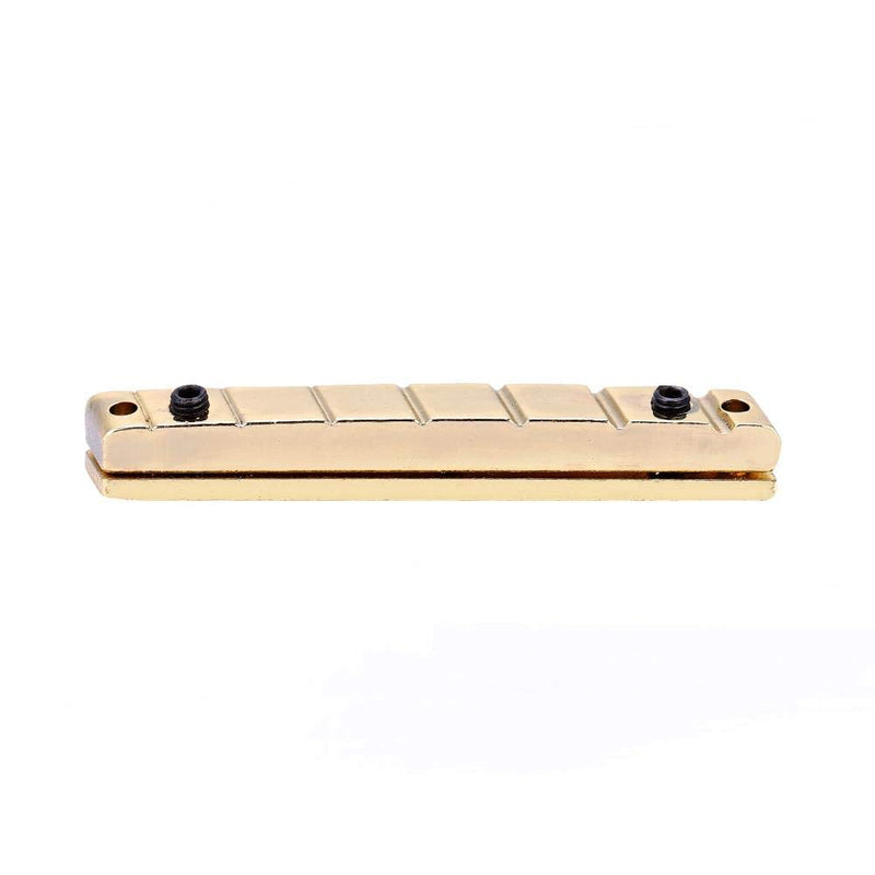 Dilwe 7 Strings Guitar Bridge Nut, Adjustable Brass Bridge Nut for 7 String Multiscale Electric Guitars Replacement Accessory (Golden)
