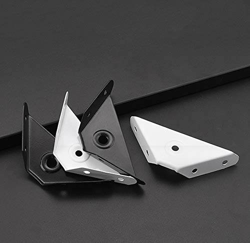 HOWDIA 12 Pcs Steel Corner Braces Joint Trapeziform Angle Code Brackets Corner Brace Support Bracket Fastener (Black) Black