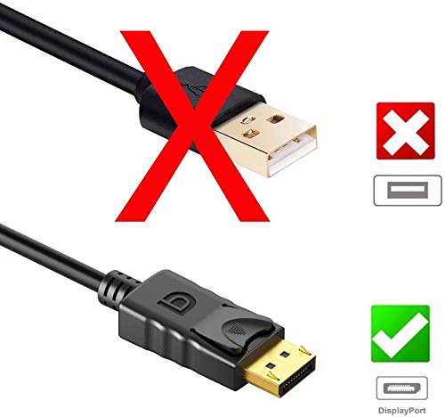 Display Port to HDMI Cable, Anbear Gold Plated Displayport to HDMI Cable 6 Feet(Male to Male) Enabled Desktops and Laptops to Connect to HDMI Displays Audio Video Cable for Lenovo, Feet, Black