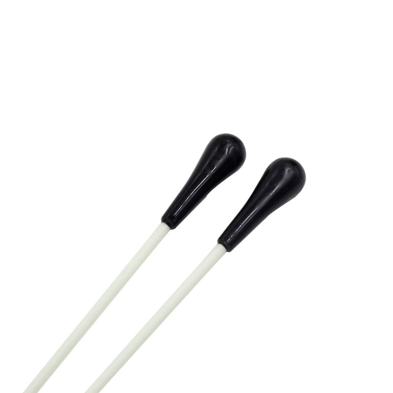 Hordion 2 Pcs 15" Conducting Baton Music Conductor Baton Orchestra Baton with Pear Shaped ABS Handle, Black