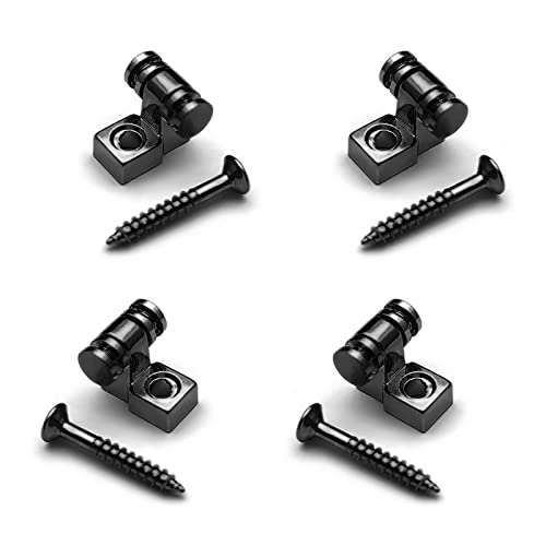 MAXCHEER Roller Guitar String Trees Guides Retainer for Fender Strat Stratocaster Tele Telecaster Electric Guitar，Pack of 4 (Black) Black