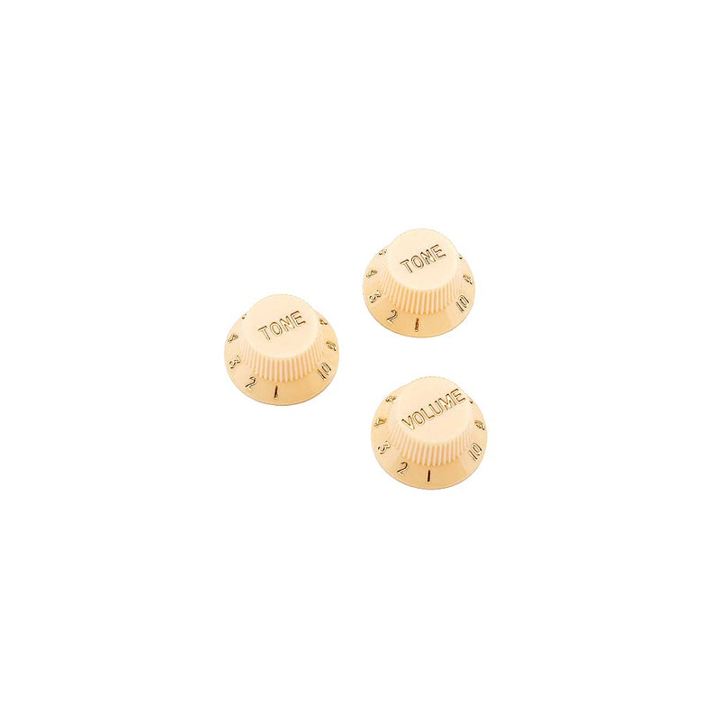 Alnicov 3 in 1 Speed Volume Tone Control Knobs Plastic Knobs for Left Hand Guitar Bass Parts,Cream Color