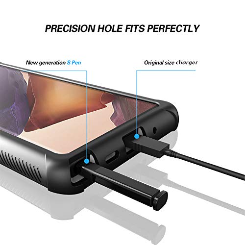 Lamcase for Galaxy Note 20 Ultra Case Built-in Screen Protector Full Body Rugged Durable Heavy Protection Shockproof Bumper Cover for Samsung Galaxy Note 20 Ultra 5G 6.9 inch 2020, Black