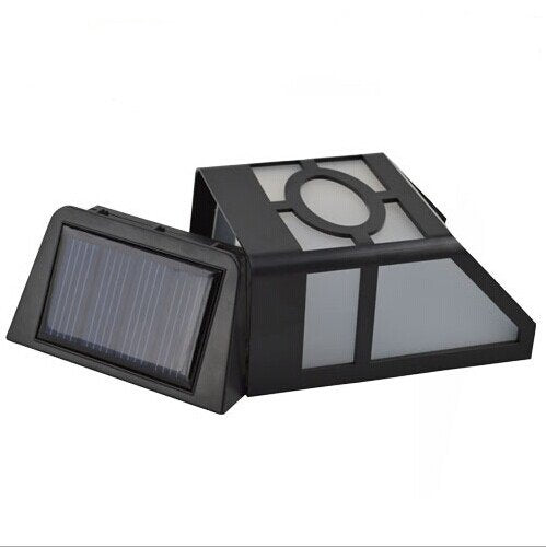 E-Bro 2 LED Solar Powered Wall Mount Lights Lamp Outdoor Landscape Garden Yard Fence Cool White Light