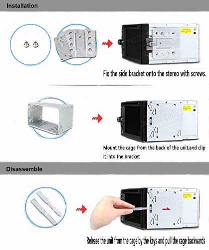 Universal Double 2 Din Car Player Stereo Radio Replacement Fitting Cage Kit Installation