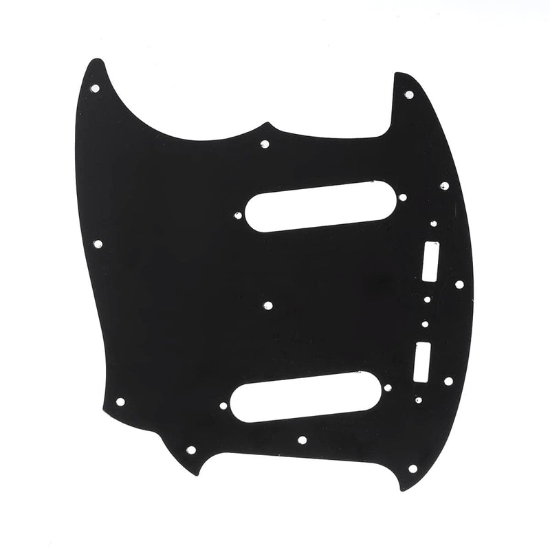 Musiclily Pro 12-Hole Guitar Pickguard for Fender American Mustang, 3Ply Black
