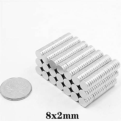 100PCS 8x2mm Neodymium Magnet 8mmx2mm Permanent Round Magnet Strong 8x2mm Super Powerful Magnetic Disc Magnet Sheet 8*2 mm