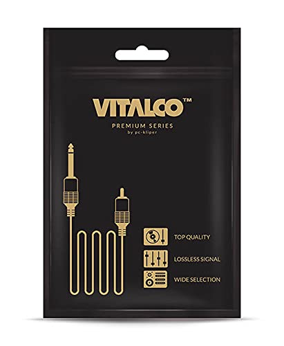 3.5mm to 6.35mm x2 Cable Splitter Vitalco 3m Mini Jack 3.5 1/8 Inch Stereo to Twin 6.3 1/4 Inch Mono Male to Male Plug 1/4 to 1/8 Gold OFC
