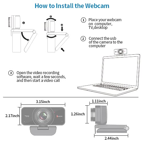 [AUSTRALIA] - Angetube 1080P Webcam with Microphone - USB Computer Camera for Laptop/Desktop/Mac - HD PC Web Cam for Zoom/Skype/Teams/Xbox, Streaming | Video Conferencing | Calling 