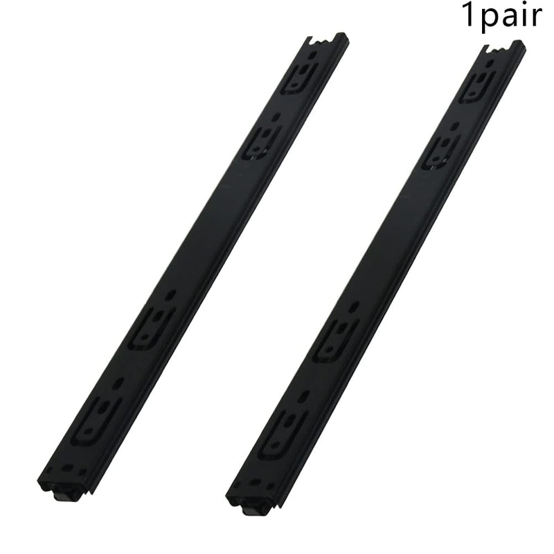 Heyiarbeit 16Inch Cold Rolled Steel Drawer Slides, Full Extension Ball Bearing Slide Track Rail 30mm Wide 100lb Capacity Black 1 Pair