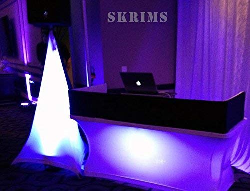Amazin Gear SKRIMS Speaker Stand Cover 3-Sided Tripod Scrim White 360 Degree DJ Skirt with Cable Management Pass-Thru and Travel Bag
