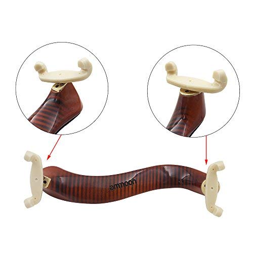 ammoon Violin Shoulder Rest Maple Wood for 3/4 4/4 Violin Fiddle with Cleaning Cloth, Collapsible and Height Adjustable Feet