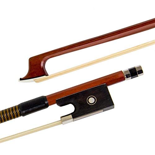 Violin Bow 4/4 Size Octagonal Stick Ebony Frog Horse Hair for Violin Parts (4/4)