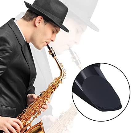 Quesuc 32 Pieces Mouthpiece Cushion 0.8 mm Mouthpiece Patches for Alto and Tenor Saxophone and Clarinet,Black