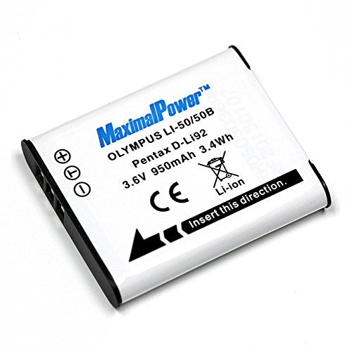 Maximal Power DB OLY LI-50B Replacement Battery for Olympus Digital Camera/Camcorder Black