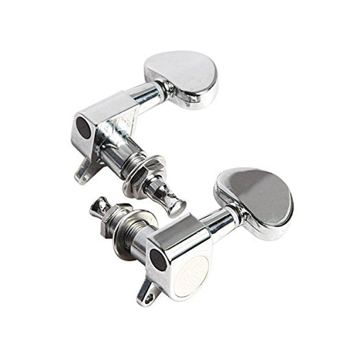 Tinksky 6pcs 3L3R Acoustic Guitar Tuning Pegs Machine Head Tuners Guitar Parts (Chrome)