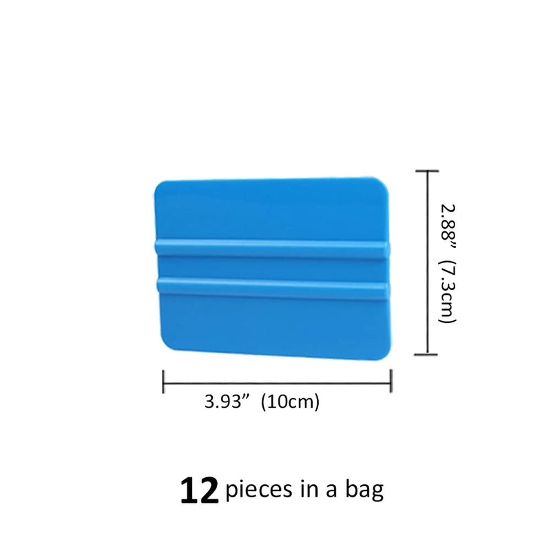 Lependor Blue Hand Applicator Squeegee, Decal Vinyl Wrap Handy Tool for Window Tint,Car Vinyl Wrap,Decal Sticker Wallpaper Installation - 12 Packs
